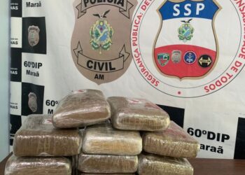 Homem é preso com cerca de 13 quilos de maconha dentro de mala no Amazonas