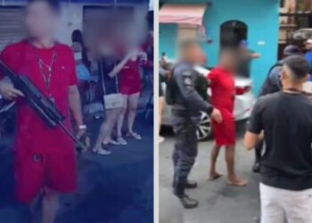 Homem é preso após se exibir com fuzil falso na Compensa