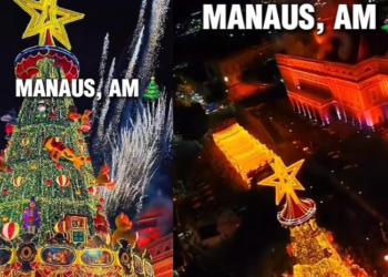 Manaus viraliza com árvore de natal mais bonita entre as capitais; VEJA