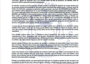 Vereadores Coronel Rosses e Sargento Salazar tentam sabotar ação legal e proteger esquema criminoso na Feira da Banana; Sindicato repudia
