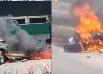Motociclista morre carbonizado após ser atingido por carro em Manaus