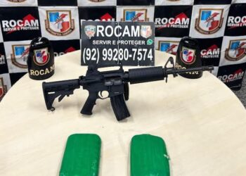 Homem é preso com fuzil após ameaçar moradores em condomínio no Tarumã