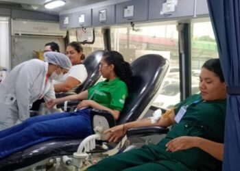 Mobilização do HPS Platão Araújo e FHemoam coleta 39 bolsas de sangue em quatro horas