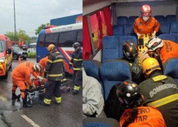 Colisão entre micro-ônibus e ônibus deixa feridos e mobiliza resgate na zona Norte de Manaus