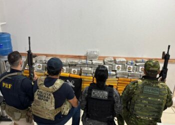 PF prende dois suspeitos e apreende 400 kg drogas e arma de fogo no Rio Madeira