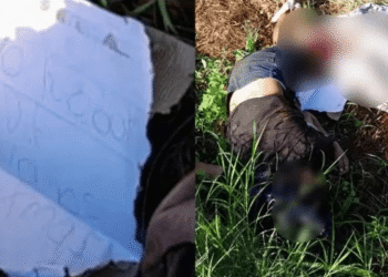 Com saco na cabeça e mãos amarradas, corpo é encontrado com bilhete